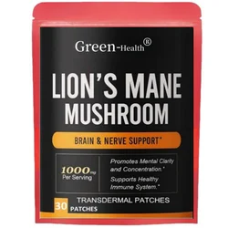 Lions Mane Mushroom Transdermal Patches Promotes Mental Clarity, Focus, and Memory - 30 Patches One Month Supply