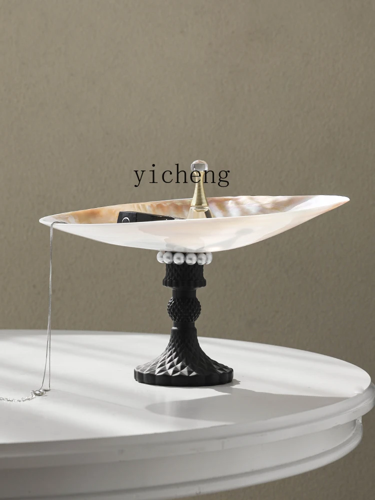 

TWR Pearl Clam Shell Decorative Fruit Plate Dining Table Storage Tray