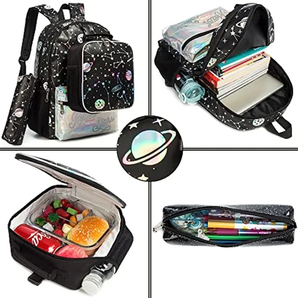 Schult asche Mädchen 3 in 1 Rucksack mit Brotdose High Elementary Middle School Rucksack Kinder taschen für Mädchen Schult aschen für Mädchen