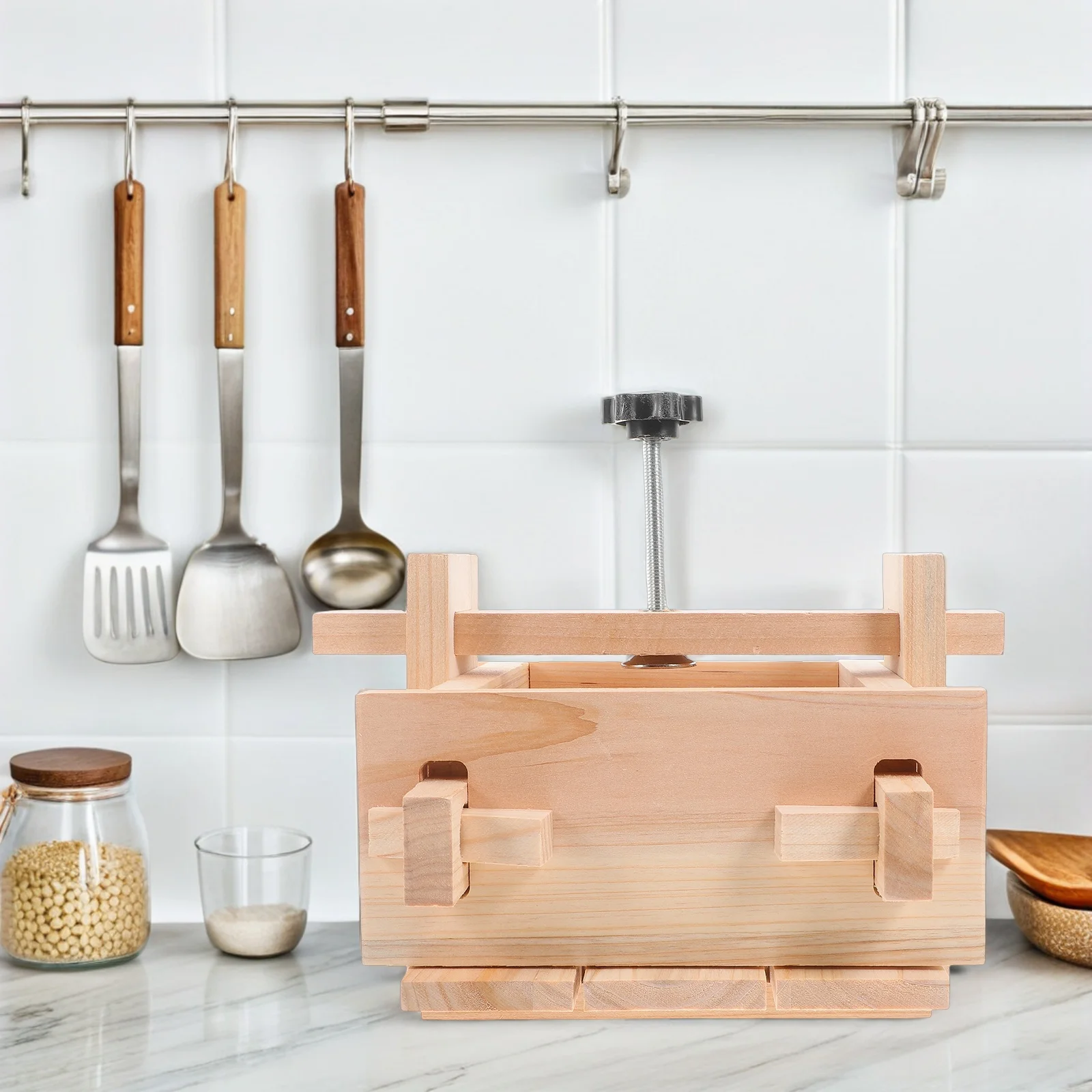 

Tofu Mold Wooden Press Kit For Homemade Tofu Cheese Pudding Making, Multifunctional Food Forming Box, Diy Bean Curd Maker