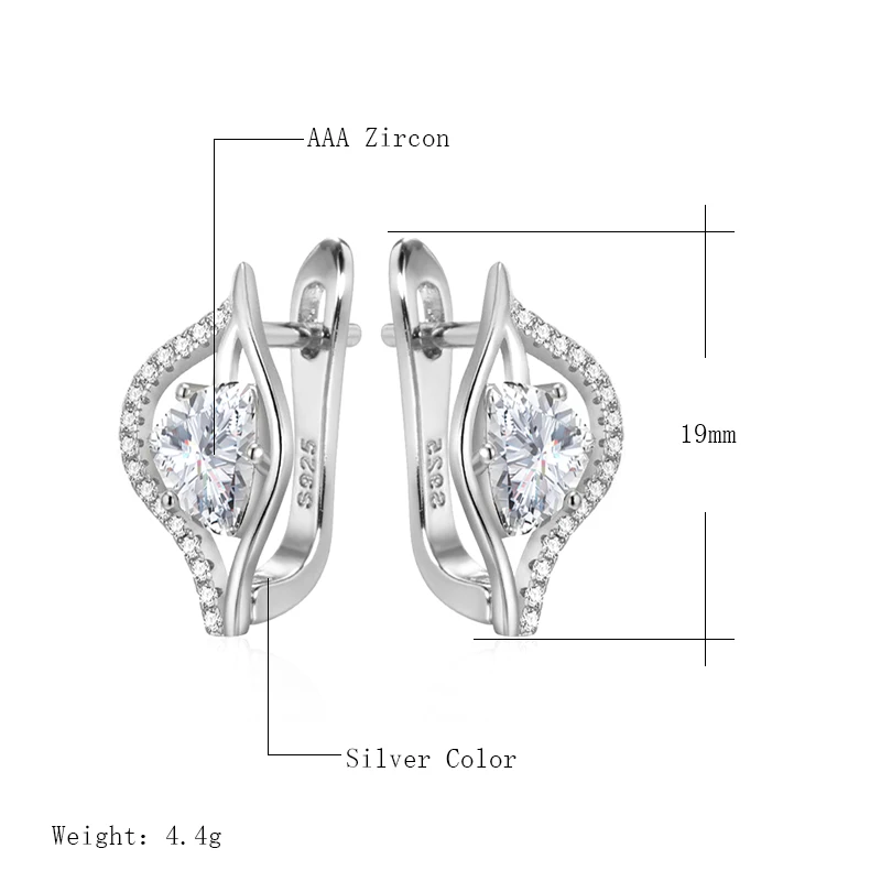 Kinel Trendy Silver Color Wedding Dangle Earrings Micro Wax Inlay irregular Natural Zircon Earrings For Women Fine Daily Jewelry