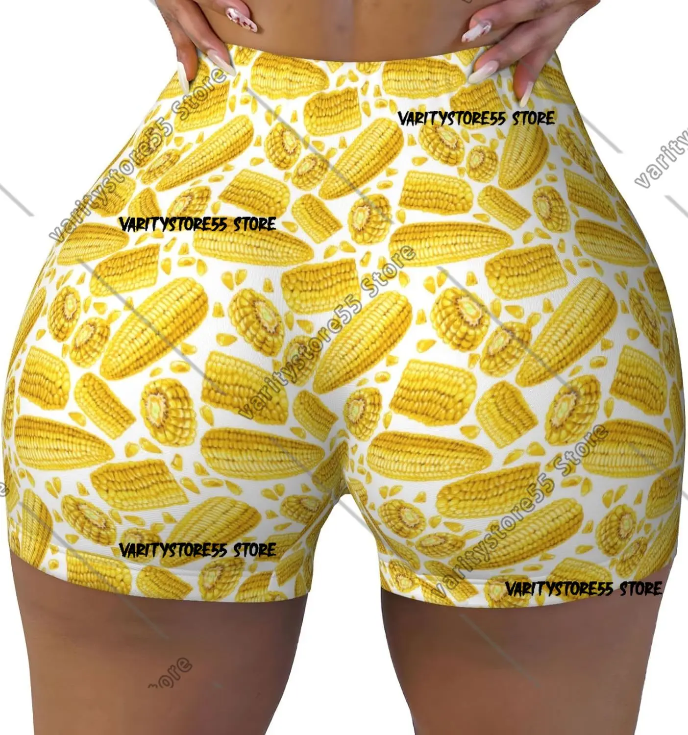 

Шорты для тренировок с ушками кукурузы для женщин, бесшовные мягкие гладкие шорты для занятий йогой в тренажерном зале, активные шорты