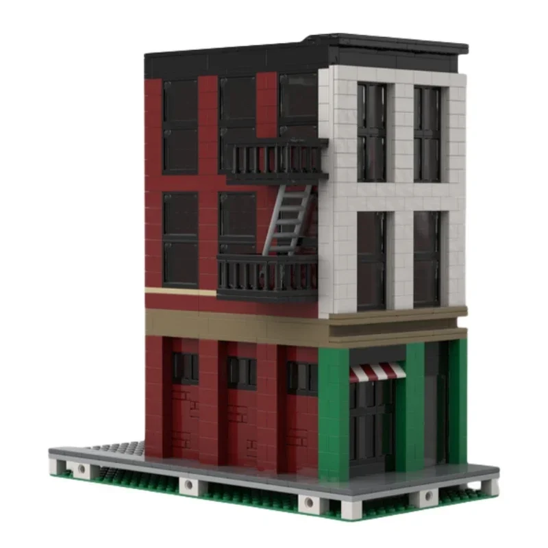 ストリートビューモデル MOC ビルディングレンガニューヨークアパートハウスモジュラーテクノロジーギフト子供のおもちゃスーツホリデー組み立てる