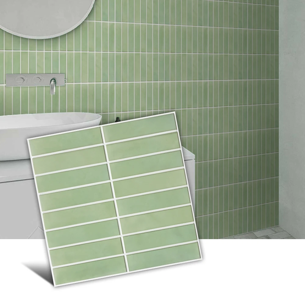 

10 PCS Peel and Stick Wall Panels - PVC Tile Wall Stickers, Self Adhesive, Kitchen Splashback, Bathroom Waterproof Wall Stickers