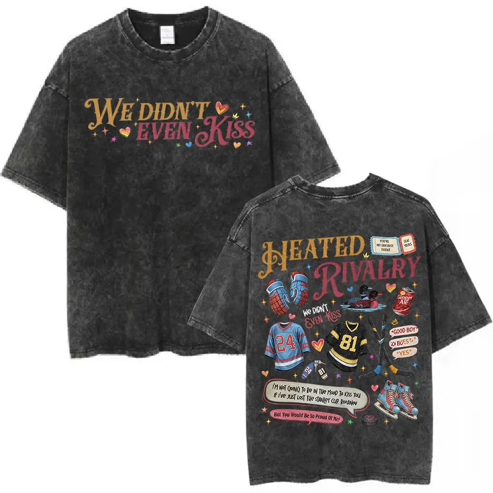 TV Heated Rivalry Shane Hollander‌ Ilya Rozanov Hockey Washed T-shirt Couples Men's Clothing Casual Cotton T Shirts Streetwear