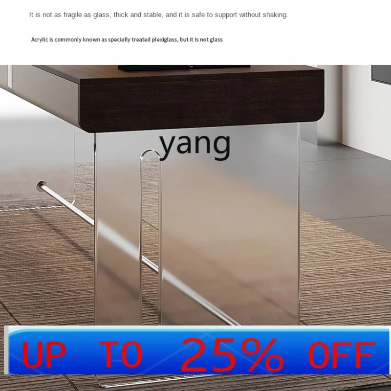 

CX Modern Style Home Walnut Desk Minimalist Acrylic Suspension Desk Desk
