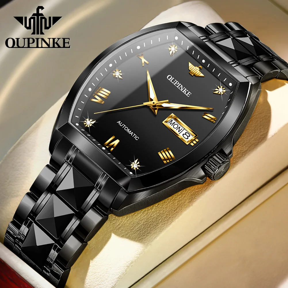 

OUPINKE 3200 Mens Watch Busines Fully Automatic Mechanical Watch﻿ 50M Waterproof Tungsten Steel Watches For Man Original Reloj