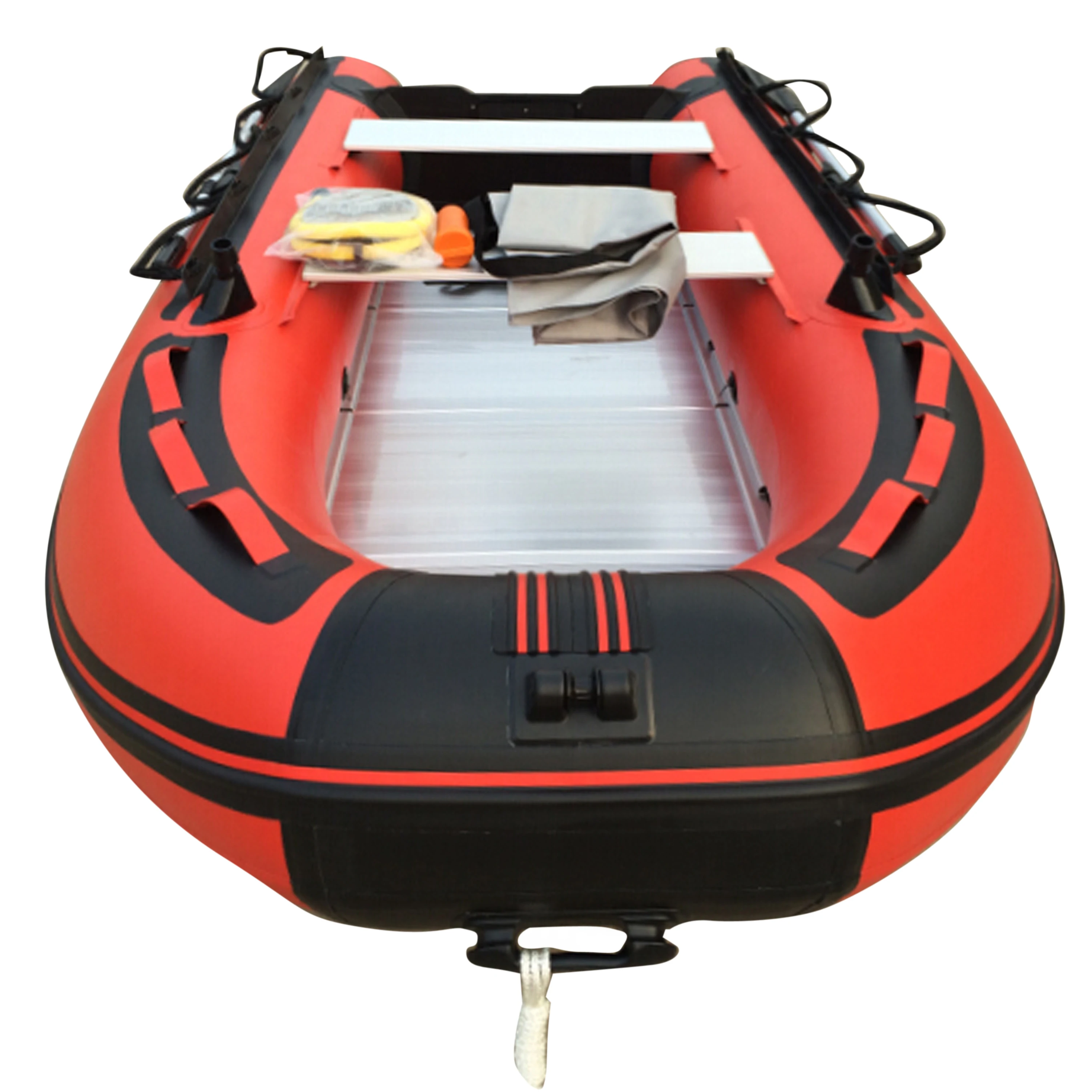 Goethe Barco de bote inflável soldado, iate esportivo em PVC para águas do oceano, 1-7 pessoas, piso de alumínio/ar, garantia de 5 anos