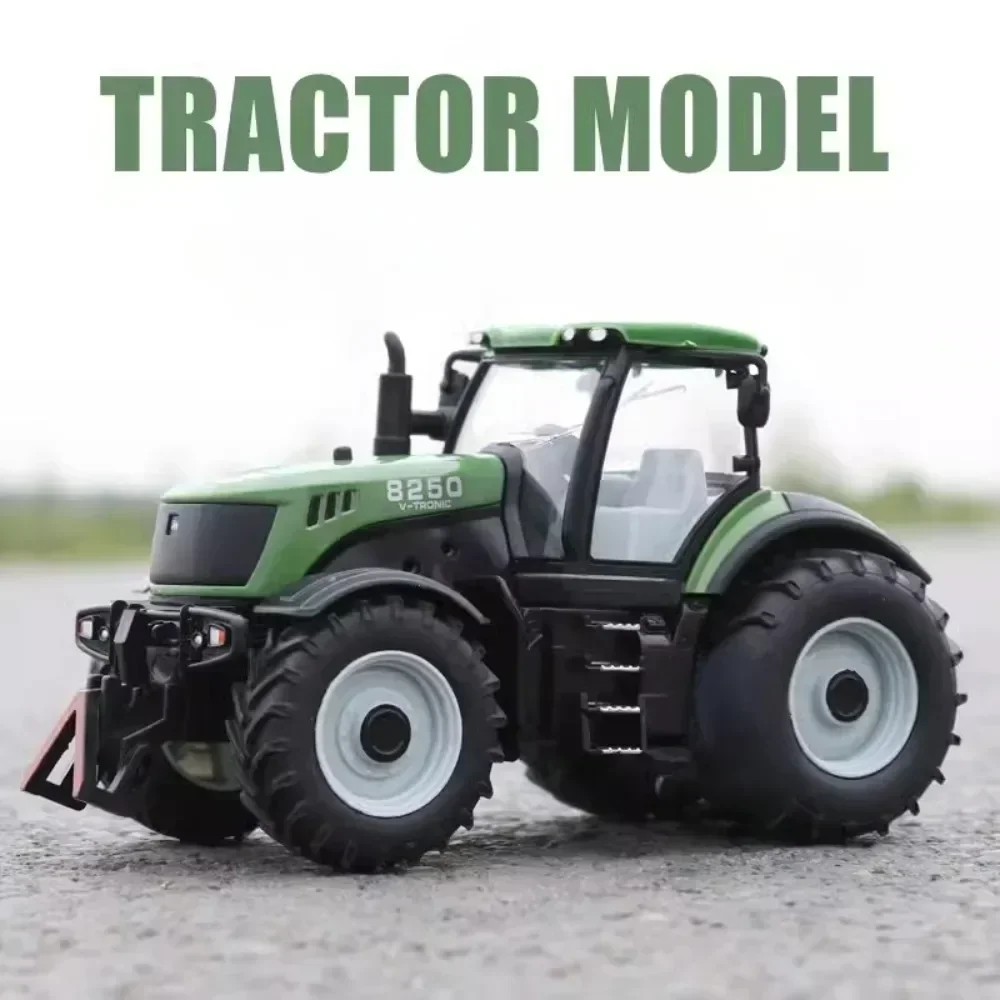 1:30 Farm Tractor Model Car Toy Alloy Diecast Collection Simulation Sound Agricultural Vehicles Models Boys Kids Ornament Gifts