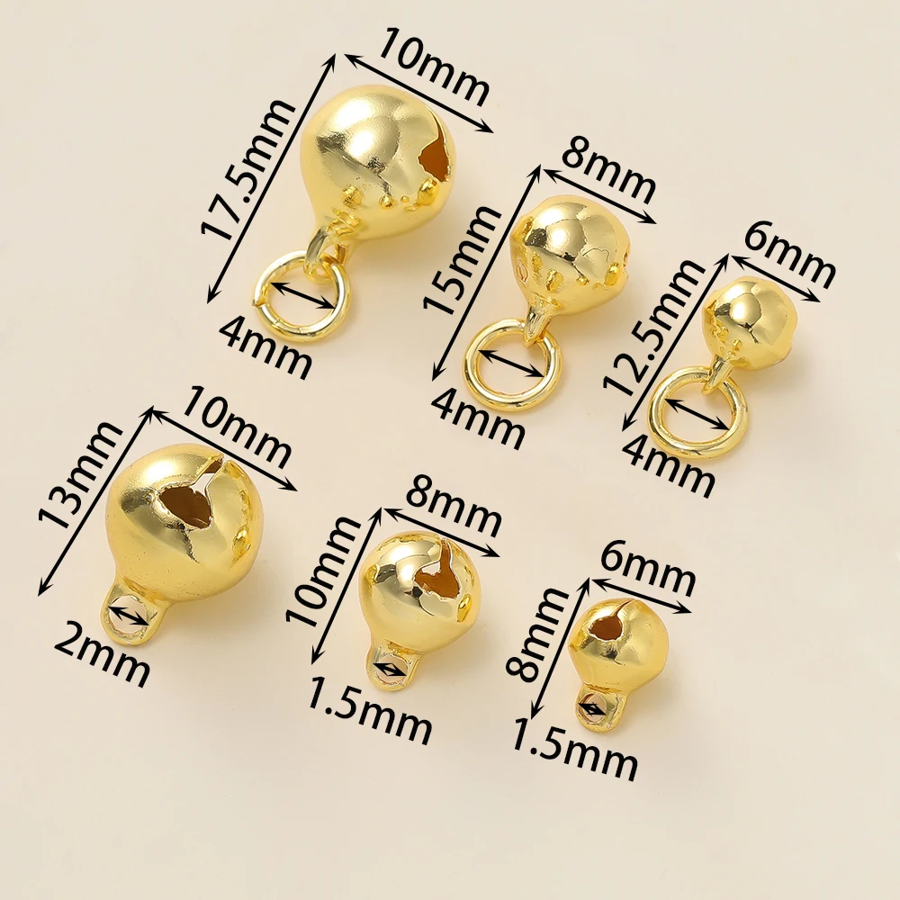 5Piece/Lot 14/18K Gold Color Plated Iron Bell Shape Charms Pendants for DIY Bracelet Necklace Jewelry Making Accessorie