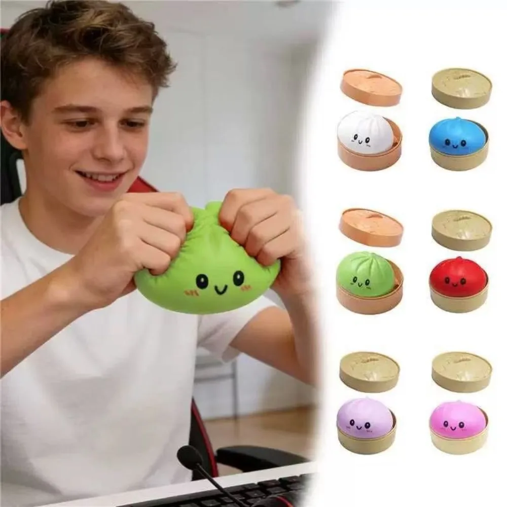 Pelota Antiestrés de Simulación con Forma de Dumpling, de Rebote Lento, Suave al Tacto, para Aliviar el Estrés en la Oficina, el Hogar, Decoración de Escritorio, Regalo para Niños