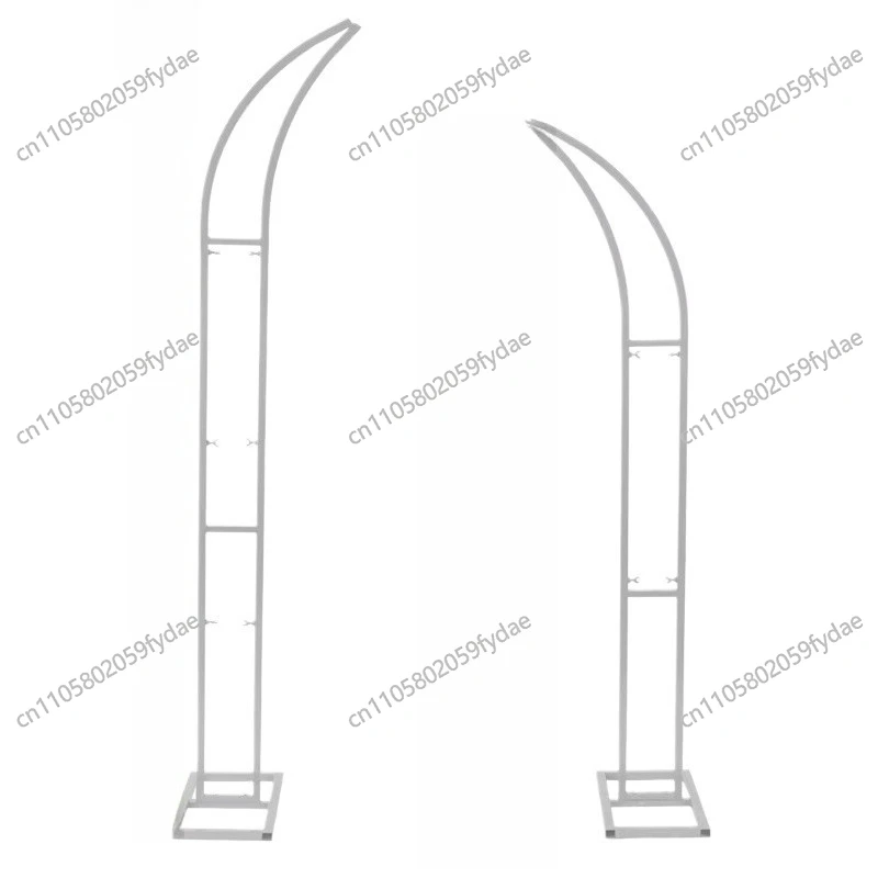 DIY Metal Curved Wedding Arch Stand with Base Multifunctional Garden Floral Arch Bracket   Sturdy