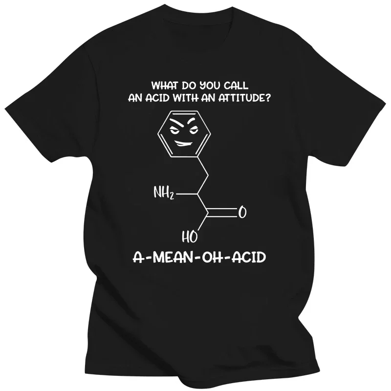 Brand Men\'s T-Shirt Chemistry Acid with Attitude Print Tshirts Short Sleeve Men\'s T-Shirt Funny Graphic T Shirt Black Tee Shirts