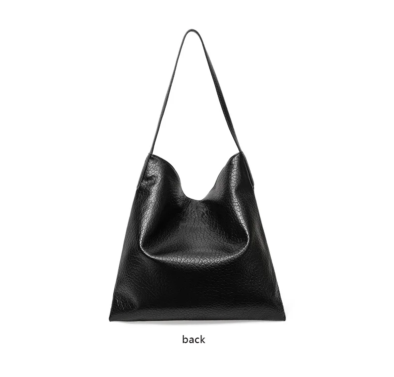 Damen-Schultertasche aus echtem Rindsleder mit Steinmuster, große Kapazität, Reise-Hobo-Unterarmtasche, stilvolle Freizeit-Handtasche – Detail 12