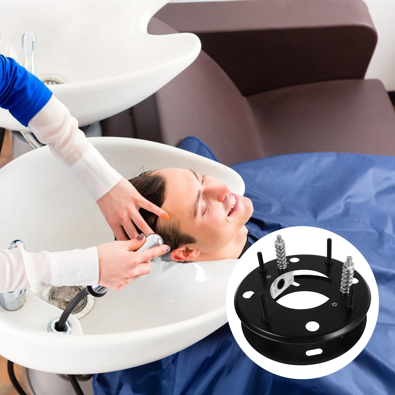 

Shampoo Bed Ceramic Basin Tilting Mechanism Adjustable Height Salon Plastic Bowl Accessories Replacement Parts