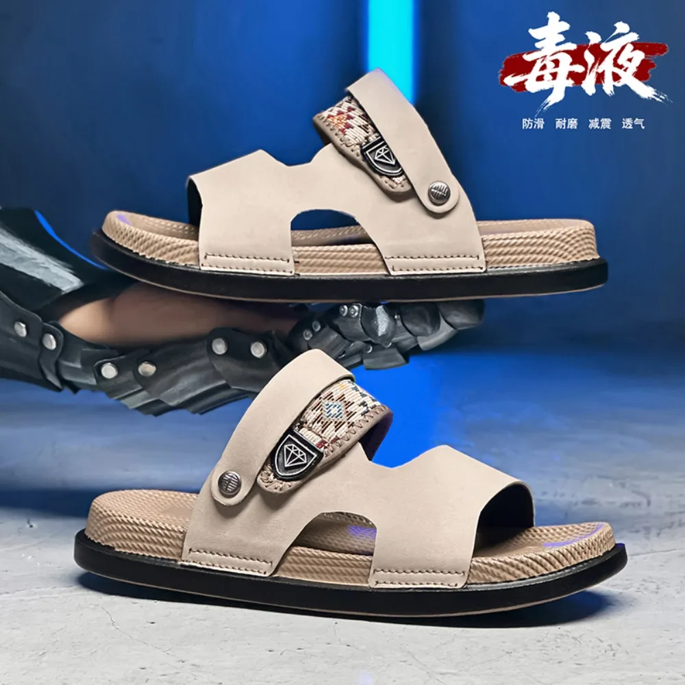 

Мужские сандалии 2026: модные, спортивные, повседневные, универсальные, для улицы, вьетнамские пляжные шлепанцы из микрофибры, летняя обувь