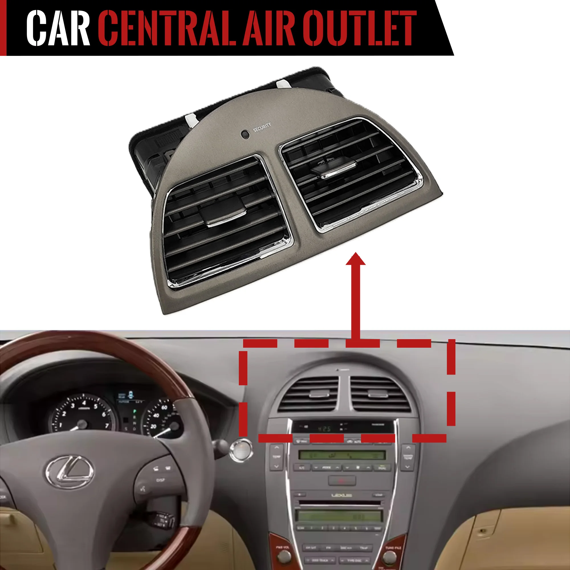 車の中央空調ベントアウトレットグリルレクサス ES240 ES350 2006 2007 2008 2009-2012 交換用エアコンカバー