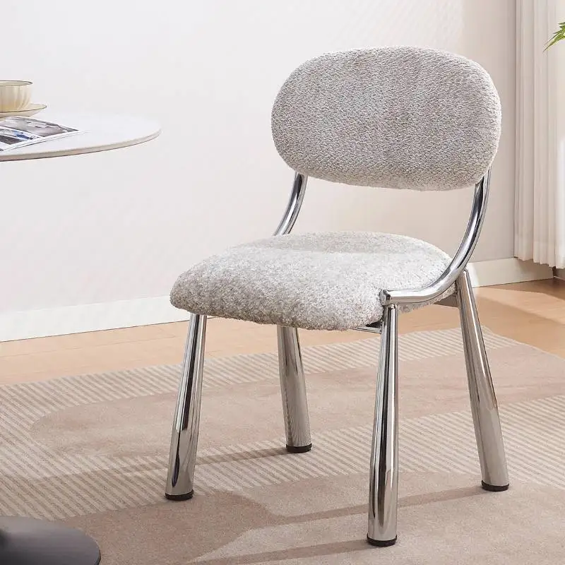 #Rustic Modern Dining Chairs Backrest Metal Classic Pliable Living Room Sofa Office Kitchen Velours Sillas Para Comedor Furnitur