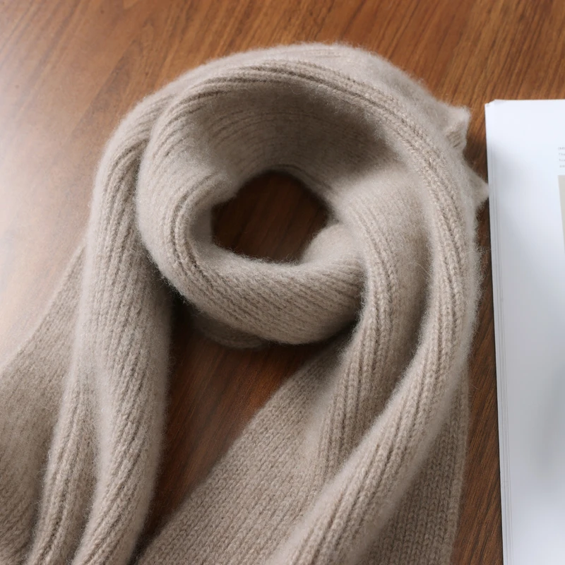 

Женский толстый шерстяной шарф, корейский женский зимний теплый мягкий шерстяной мужской и женский однотонный вязаный длинный шарф JYJ-938