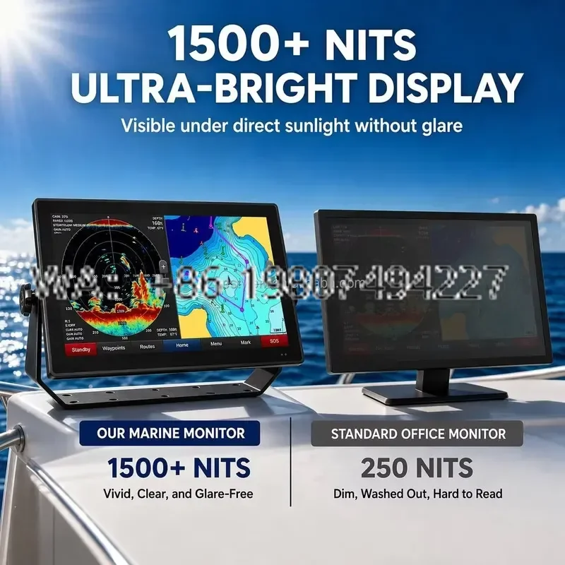 For Marine Displays Outdoor Fully Waterproof IP67 Industrial 10 Point Capacitive Touch Screen Monitors 1920x1080 Resolution