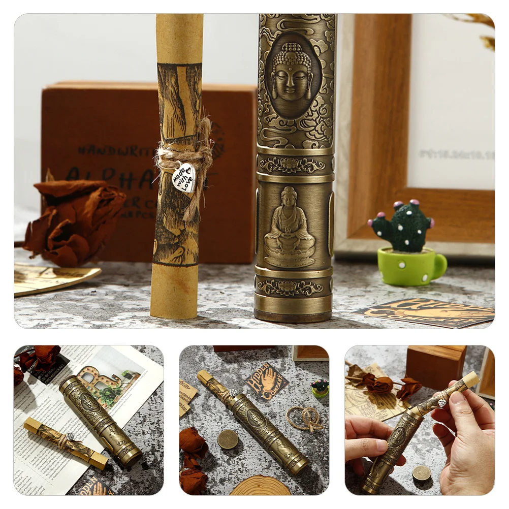 1 مجموعة من أنبوب التمنيات المعدني اليدوية نعمة أوراق التخزين الزخرفية للحزب هدية عطلة عيد ميلاد ديكور المنزل أتمنى