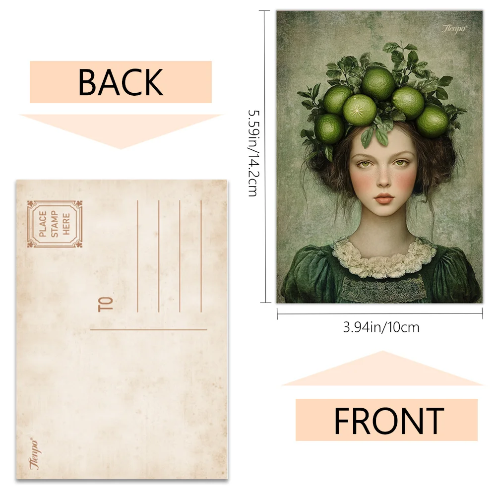 32pcs, fruit hair accessories Postcards, decorations/greeting cards/postcards, high-precision printing, collectible and mailable