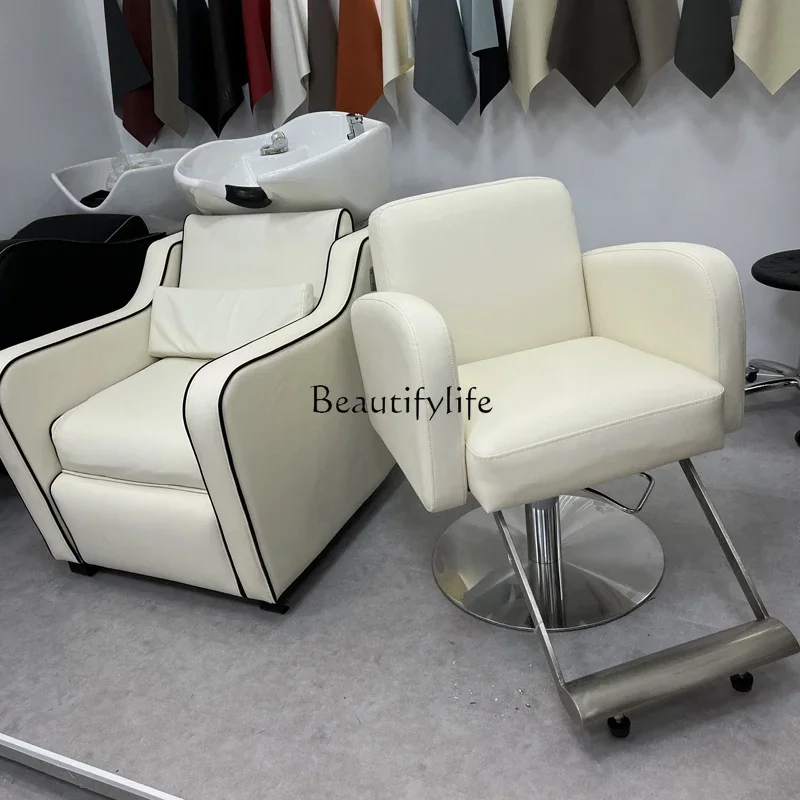 Barber Shop Small Shampoo Chair Sitting Hair Washing Recliner Hair Salon for Hair Salon Ceramic Basin