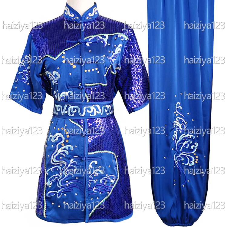 

Embroidered clouds Wushu uniform Kungfu clothes Martial arts suit Changquan Nanquan garment for male female girl boy kids adults