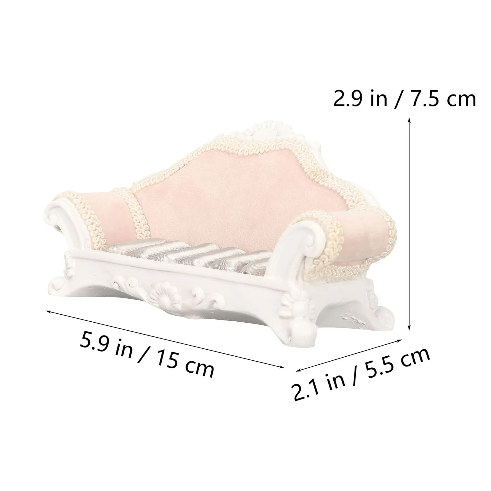 حامل مجوهرات على شكل أريكة، حامل عرض من الراتنج، حامل خاتم رواية لحفلات الزفاف وعيد الحب وعيد الأم باللون الوردي #6