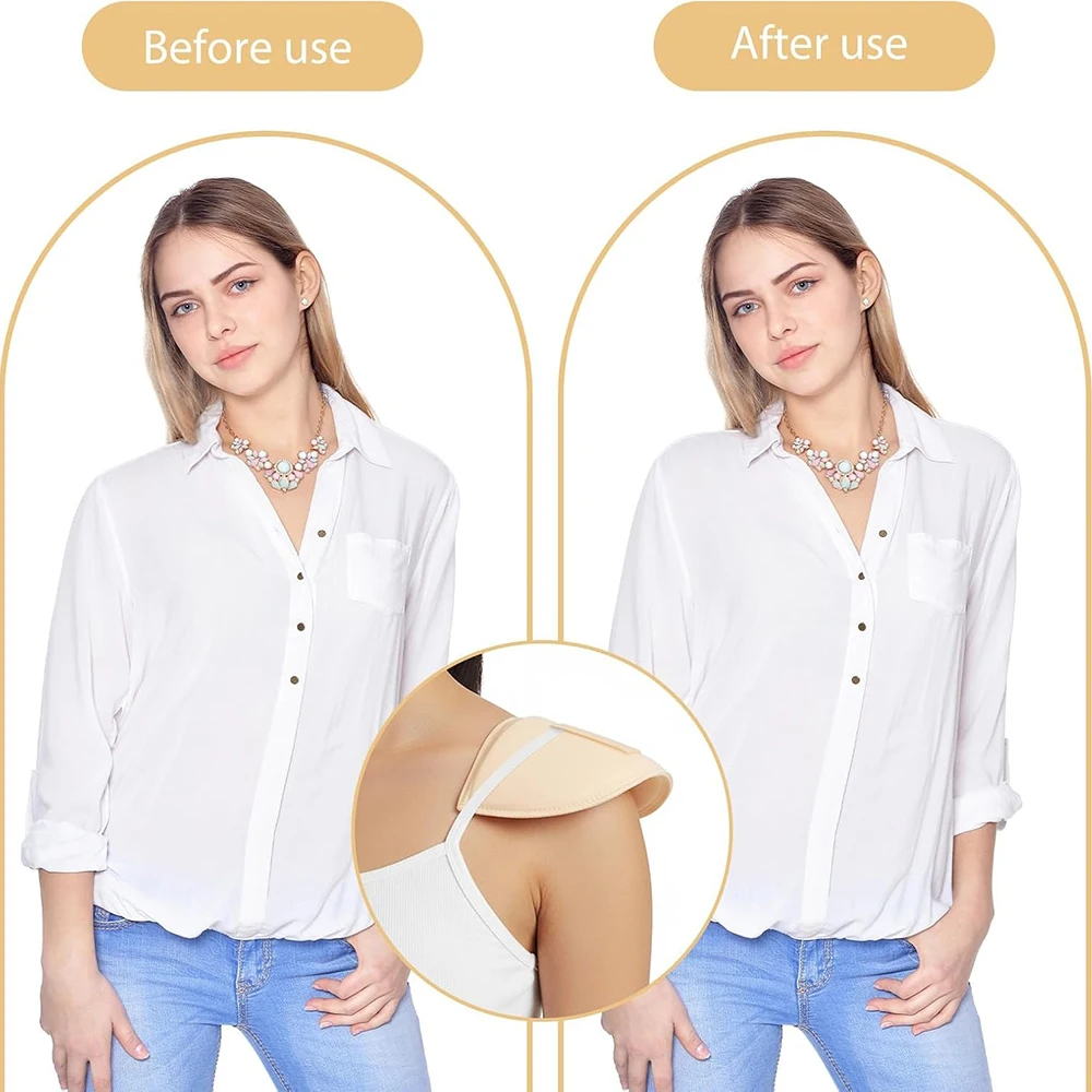 4 أزواج منصات الكتف 1.5 سنتيمتر سماكة رغوة منصات الكتف للملابس النسائية منصات الإسفنج قابلة للتنفس للأكتاف عالية منخفضة السترة #3