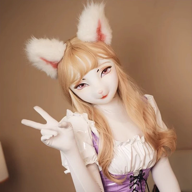 カスタマイズされた女性甘い女の子樹脂半頭/全頭または着ぐるみ BJD 目 Crossdress コスプレ日本アニメ役割ウサギマスク
