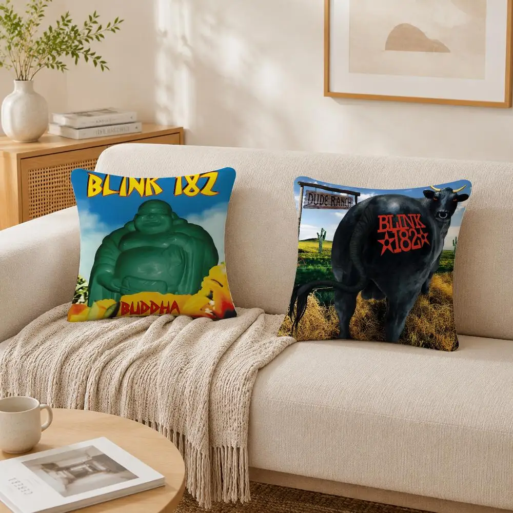 Rock Band B-Blink 182 Cushion Cover Plush Decorative Pillow Case With Hidden Zipper Cutecore Room Decor For Home