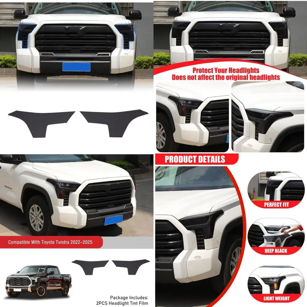 

Yinanlutos Headlight Tint Film Compatible with Toyota Tundra 2022-2025 Front Headlight Protective Decoration Film Decal Car Exte