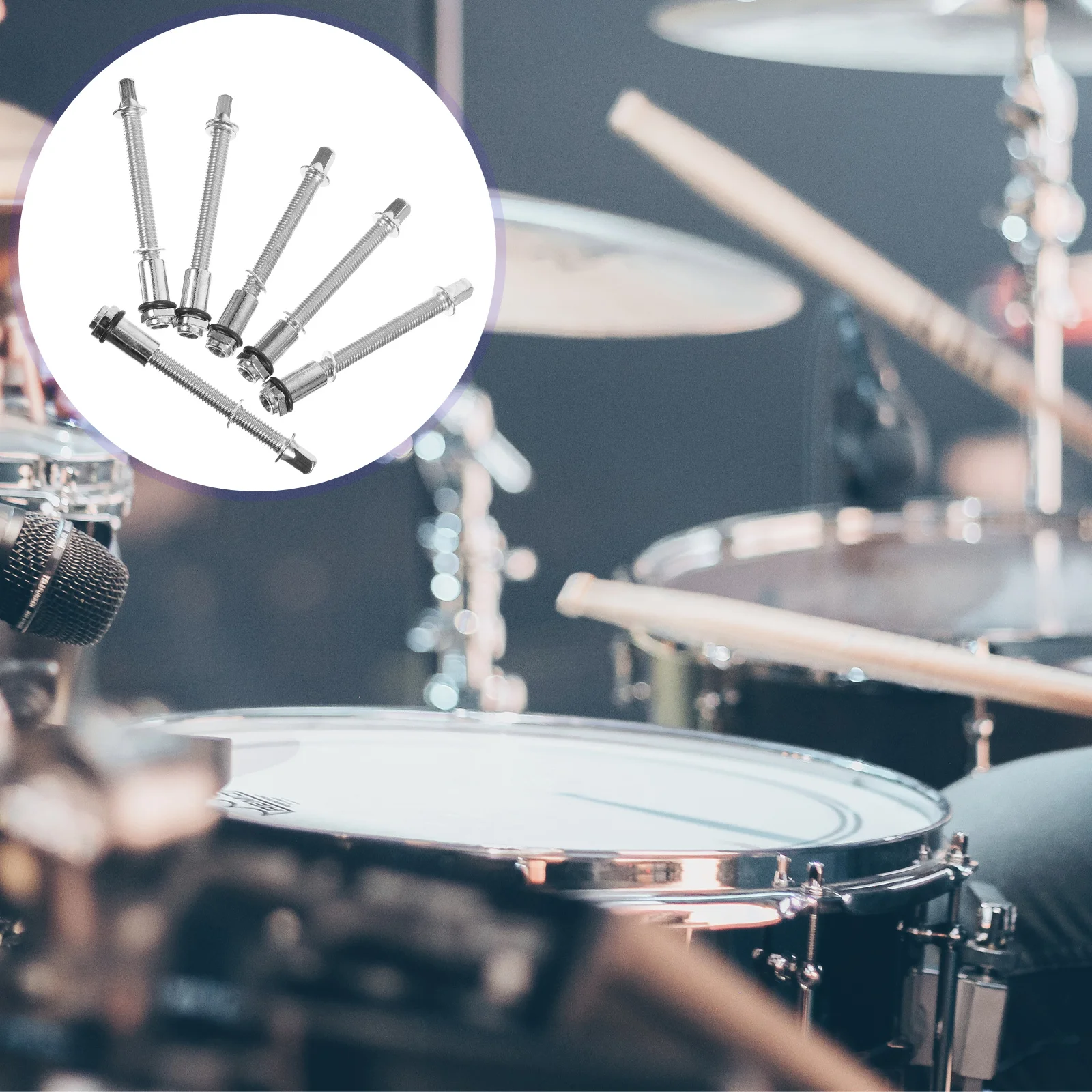 

6 Pcs Screws Replacement Metal Tension Rods 78mm Snare Bass Drum Accessories Repair Kit Tight Lug Screws for Jazz Drum Sets
