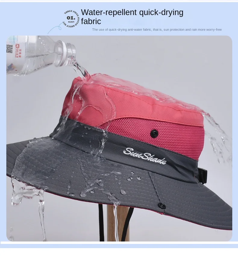 Wide Brim Bucket Hat for Youth Girls and Women, Fishermen Cap, UV Protection, Outdoor Beach Hats, Waterproof, Fashion