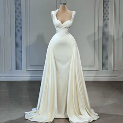 Eightree Sexy Wedding Dresses White Sweetheart Sweep Train Bride Dress 2022 Mermaid Beadings Wedding Evening Prom Gown Plus Size