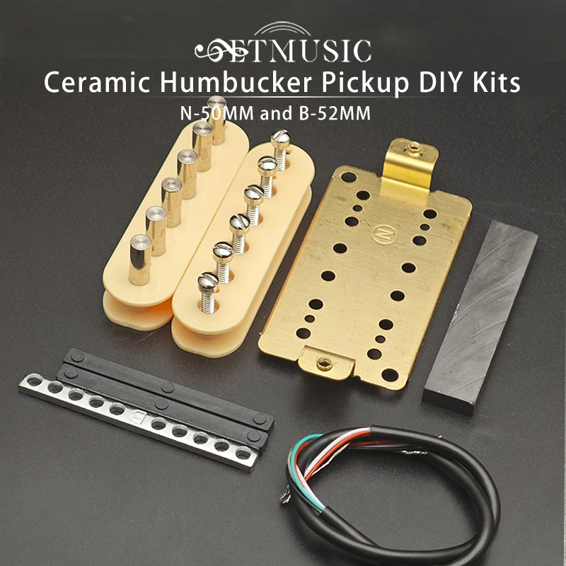[Pickup DIY Kits] Humbucker Pickup Kits- Ceramic/Plastic Bobbin/ Fixed/Adjustable Pole Piece/4C Cable Coil Splitting Pickup Kits