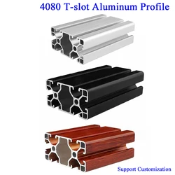 4080 Aluminum Profile Extrusion European Standard Anodized Linear Rail Aluminum Extrusion 4080 T-Slot for CNC 3D Printer Parts