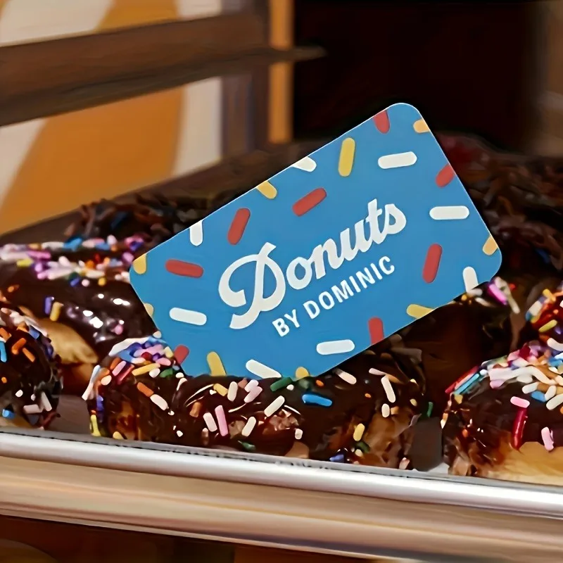 Personalized Donut Shop PVC Loyalty Cards Waterproof Custom Logo Printing Sprinkle Design VIP Gift Cards for Dessert Store