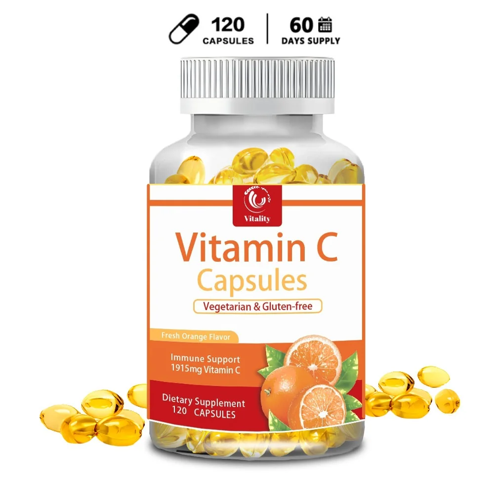 Vitality Vitamin C +Zinc - 1915Mg Powerful Antioxidant That Supports Cellular Energy Production, Immune System and Improves Skin