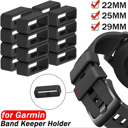 Imagen 1 del producto Correa de reloj de goma de repuesto, anillos de bucle, correas de reloj de silicona para Garmin 935/945x Fenix 7 6 5 Vivoactive 4, 1-10 Uds.
