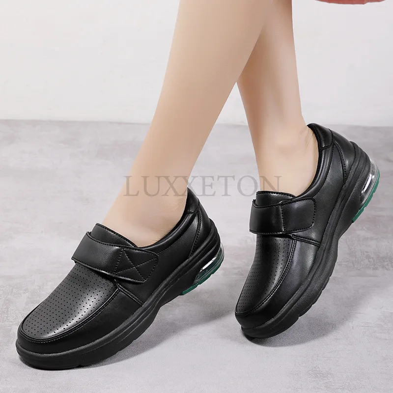 Platform White Shoes Women Casual  Comfortable Light Nurse Work Shoes Fashion Slip on Non-slip Loafers Chaussure Femme