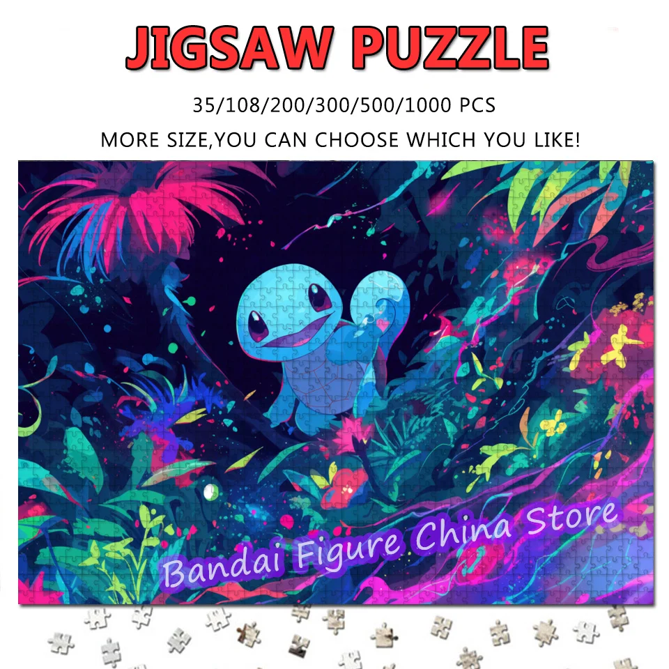 

Squirtle Pokemon Monster Jigsaw Puzzles 108/200/300/500/1000 Pieces Disney Cartoon Puzzle for Adult Decompress Toys Gifts