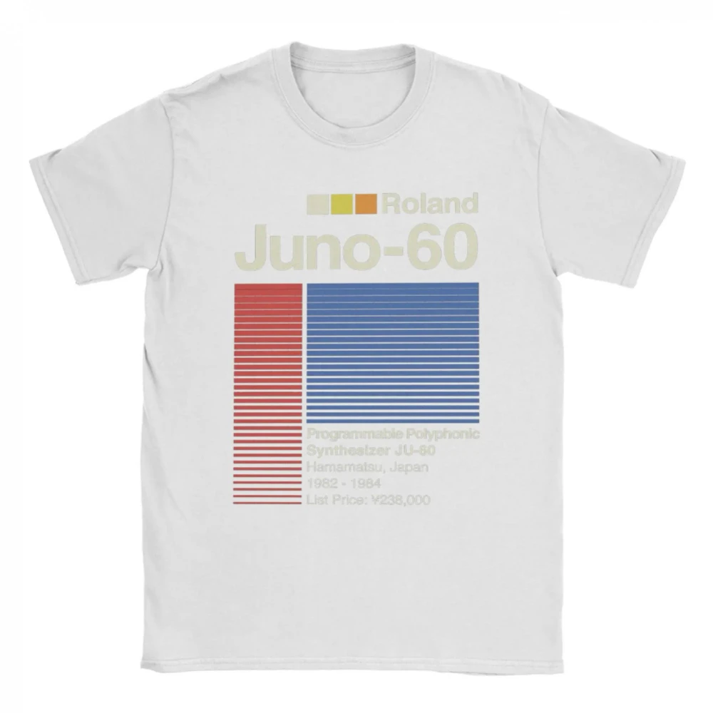 Men'S Retro Roland Juno Vintage Music Pattern Short Sleeve Round Neck T-Shirt Casual Summer Tee Men's T-shirts for Summer