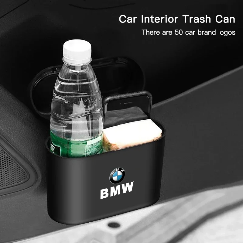 Car Trash Bin Storage Box Hanging Trash Interior Accessories For BMW Series i3 i4 G07 G06 G05 G02 G01 F48 F39 G42 G30 G20 G26