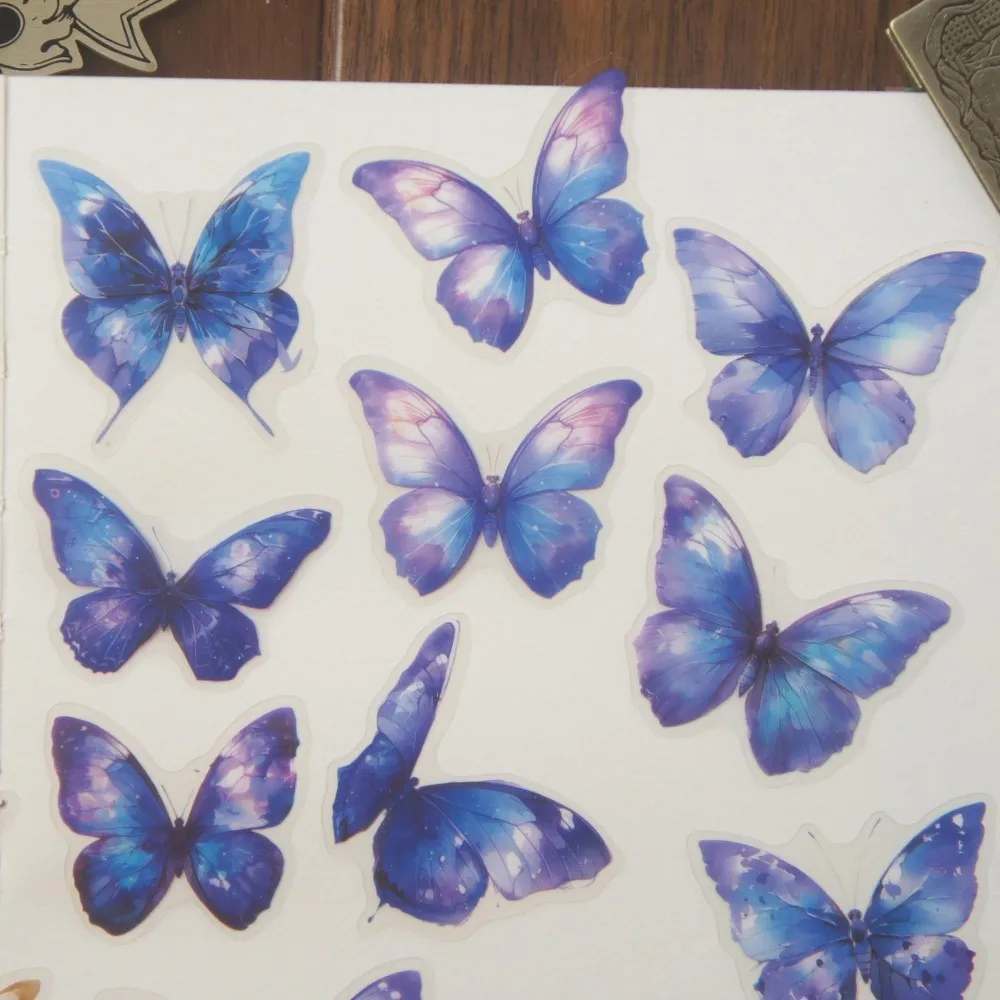 

38pcs Watercolor Butterfly Painting Style PVC Sticker Scrapbooking DIY Gift Packing Label Decoration Tag