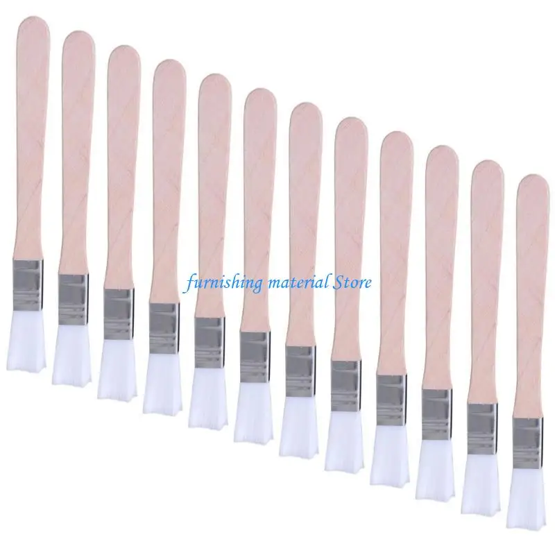 

Y5GD Pack of 12 White Flat Brushes Nylon Bristles Brush for Various Painting Needs