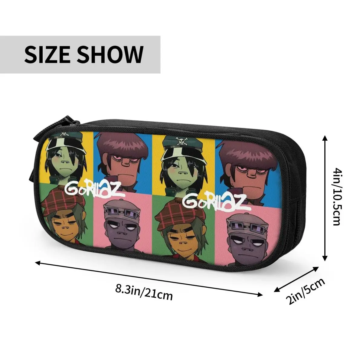 Gorillaz Virtual Band Music Pencil Case for Students Gifts Pen Box Pencil Bag Stationery Supplies Pen Holder Bag