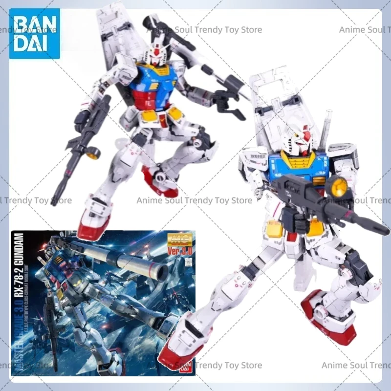 

In Stock Bandai Original MG 1/100 GUNDAM Anime Figures MASTER GRADE 3.0 RX-78-2 GUNDAM Action Figures PVC Collectible Model Toys