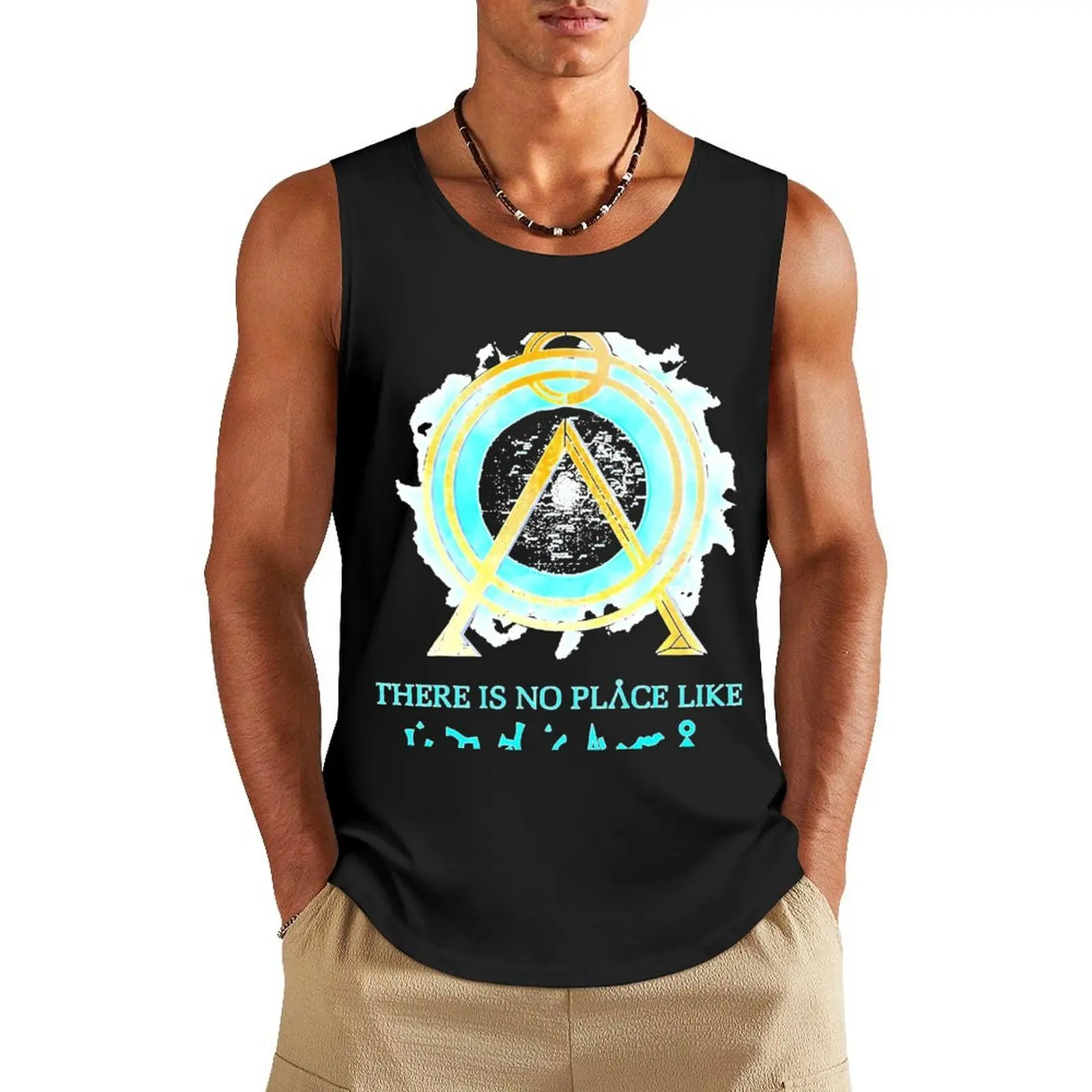 

There Is No Place Like Home Vintage Stargate Sg1 Earth Symbol Gift Ideas Tank Top sleeveless t-shirts for men summer
